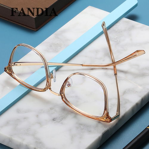 95959 Trendy Men's Anti-Blue Light Glasses Student Glasses Round Frame Myopia Frame Factory Wholesale
