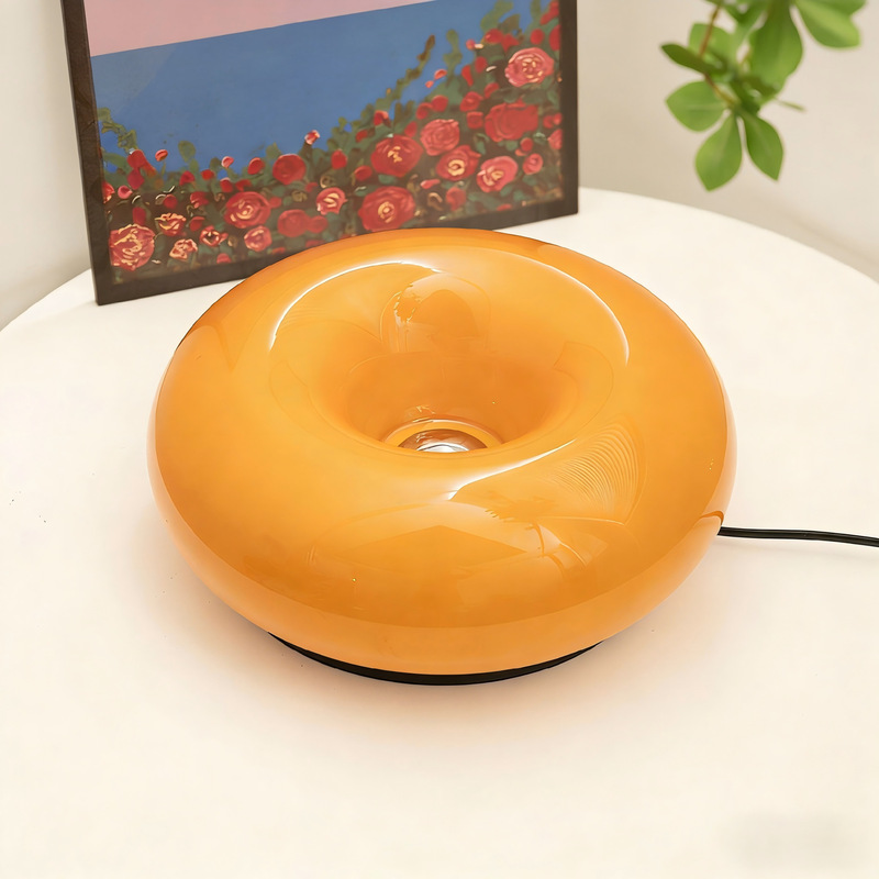 Bedside Night Light Indoor Table Lamp Camping Home Atmosphere Light Glass Donut Wall Lamp Touch Led Table Lamp