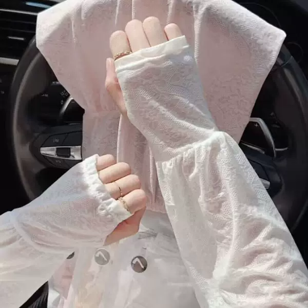Summer Lace Gentle Fairy Wind Sun Protection Ice Sleeves Thin Driving Outdoor Sun Protection Loose Sleeves Women's Ice Silk Sleeves