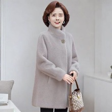 妈妈新款冬装外套洋气皮草中老年加棉加厚水貂大衣女士水貂绒