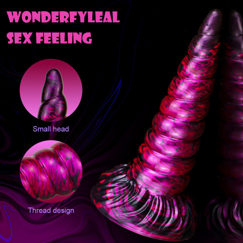 Unicorn-shaped simulation large male genital silicone anal plug liquid silicone novelty toy wholesale
