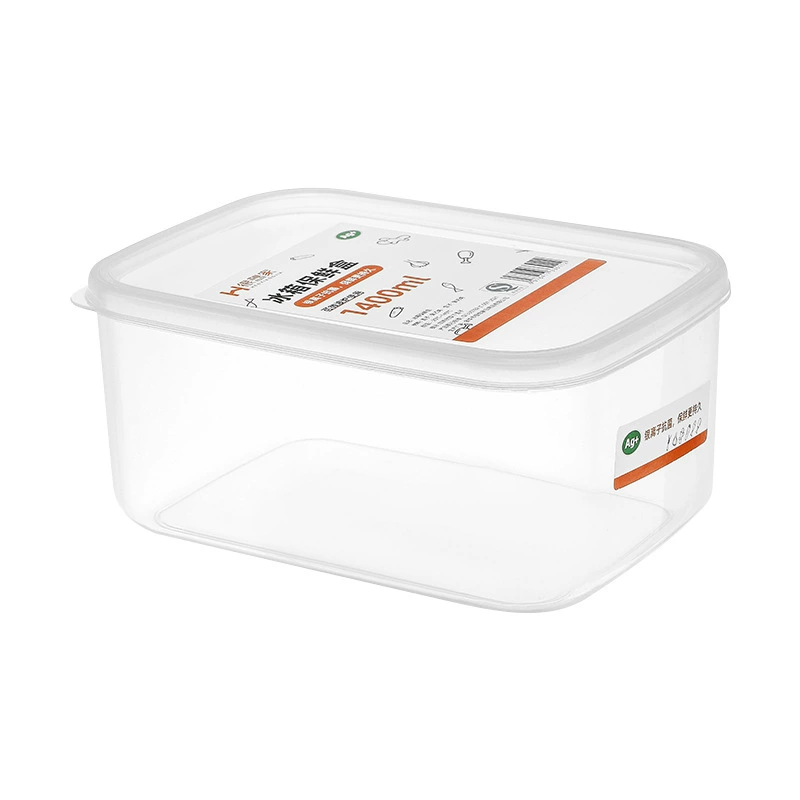 Rectangular transparent cooled storage box, set