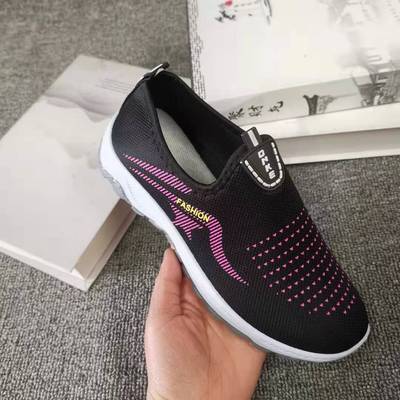 2021 Spring new pattern leisure time Net surface gym shoes Middle and old age soft sole ventilation A pedal Walking shoes