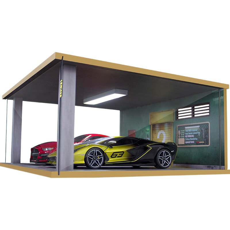 Comercio exterior transfronterizo 1:18 modelo de estacionamiento escena estéreo simulación aparcamiento garaje caja de presentación modelo de coche de juguete caja de almacenamiento