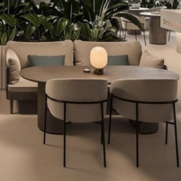 Mesa y silla de restaurante de diseño transfronterizo, mesa y silla de acero inoxidable, mesa y silla de ocio, área de negociación de café, leche y té