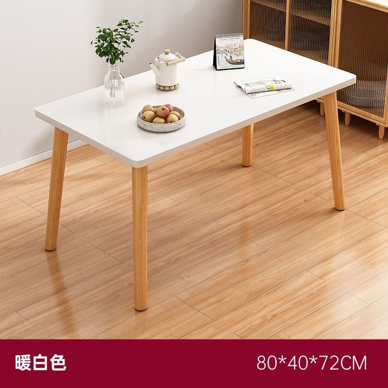 レンタルルーム用のダイニングテーブルと椅子の組み合わせセット、シンプルな無垢材の脚の正方形のテーブル、家庭用の正方形の小さなアパートのダイニングテーブル|undefined