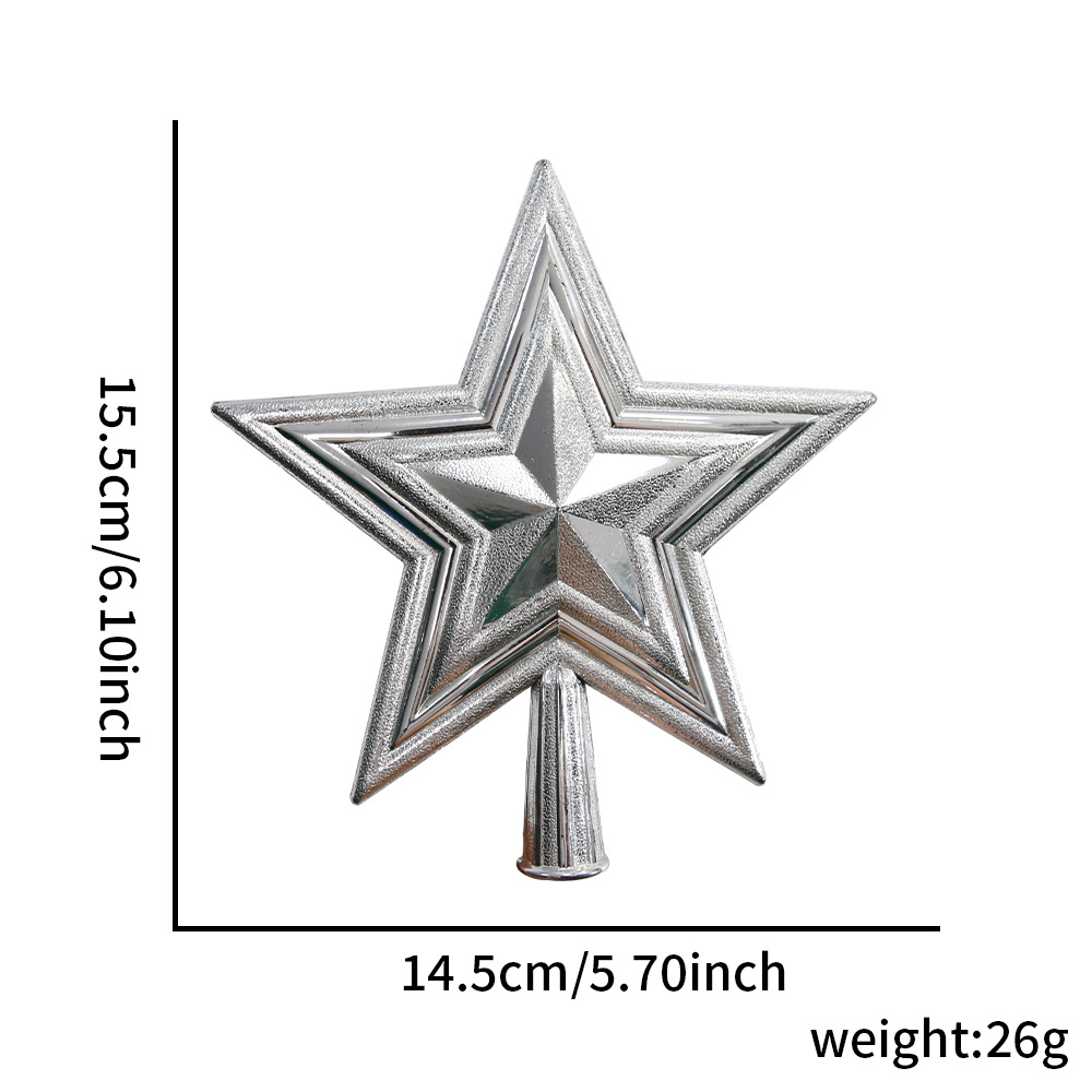Amazon decoraciones de Navidad doradas árbol de Navidad DIY decoración plástico galvanizado decoración de estrella de pentaco