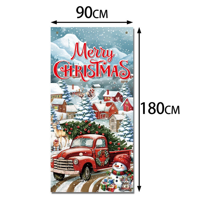 Amazon Navidad cortina de decoración fiesta de Navidad puerta colgante decoración de fondo diseño colgante puerta colgante bandera de la puerta
