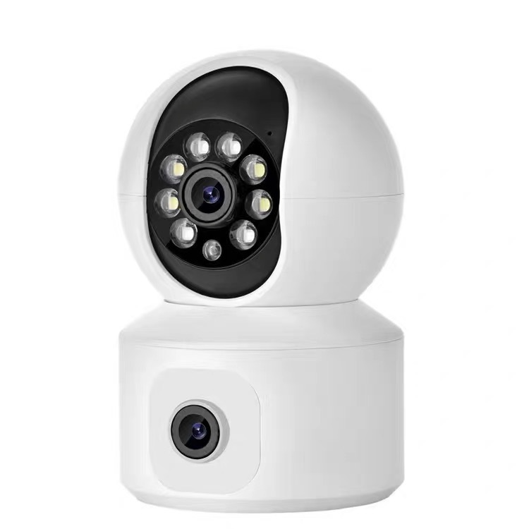 High-definition dual-lens dual-screen wireless WIFI surveillance camera, icsee dome camera, high-definition indoor monitoring, shaking head undefined