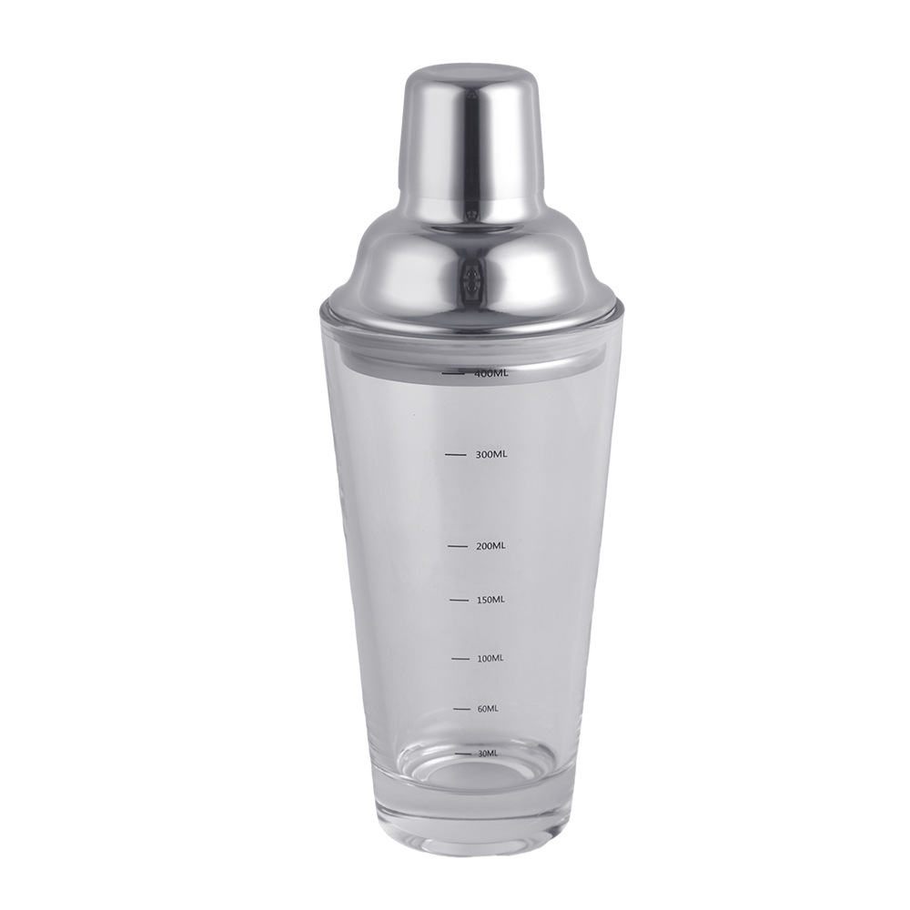 Acero inoxidable 400ml mezclador de vinos de acero inoxidable personalizado herramientas especiales de té de leche de vidrio de mano