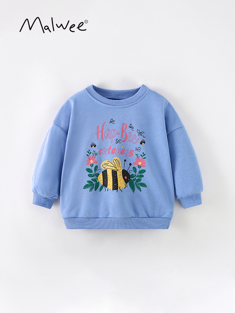 Malwee Child Sweater Otoño nuevo pullover guapo estampado cuello redondo Europa y América niños y medianos chaqueta casual