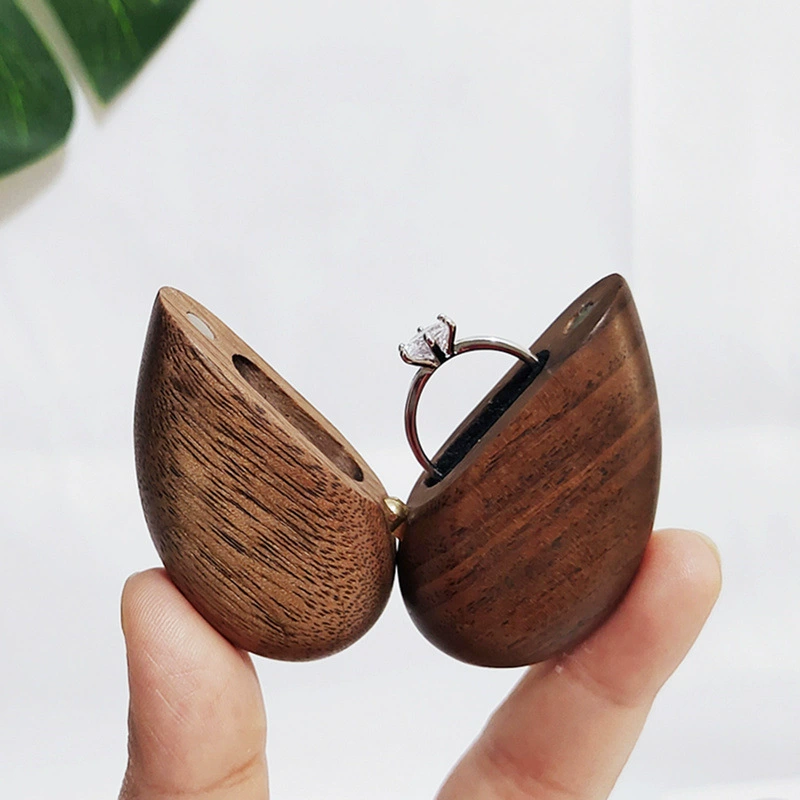 8 марта исповедь орех персик из цельного дерева кольцо палец ретро стиль любви бриллиантовое кольцо пустая коробка ювелирных изделий