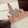 Fashionable advanced one size ring, Korean style, high-quality style, diamond encrusted