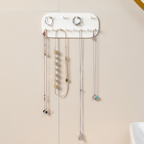 Manufacturer Japanese wall-mounted jewelry storage rack Seamless 12-hook double-layer ring necklace classification jewelry storage hook