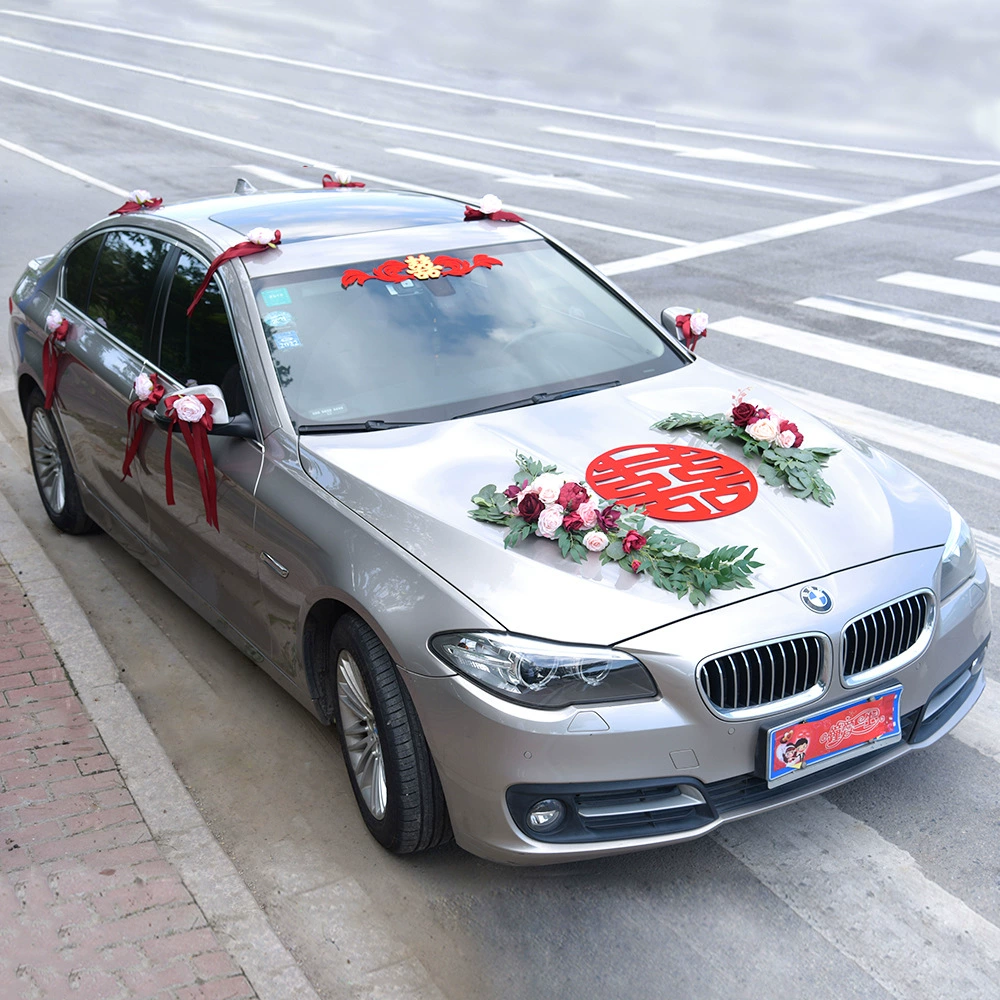 Свадебная свадебная украшение автомобиля 937 Китайский свадебный автомобиль главный свадебный автомобиль круглый хай символ роза имитация цветок свадебный набор автомобиля реальная цена