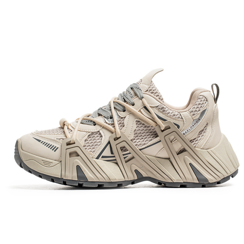 2025 nuevo estilo Four Seasons Sports Malla Casual Zapatos de hombre de suela gruesa Zapatos deportivos de estilo Harajuku para jóvenes al aire libre