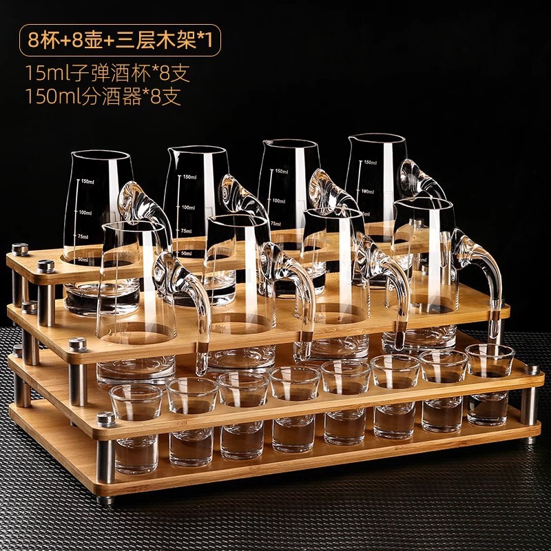 Coppa de vidrio de alta calidad de Phnom Penh dispensador de vino conjunto de vinos de hotel casero de lujo ligero taza de bala un sorbo de taza de vino