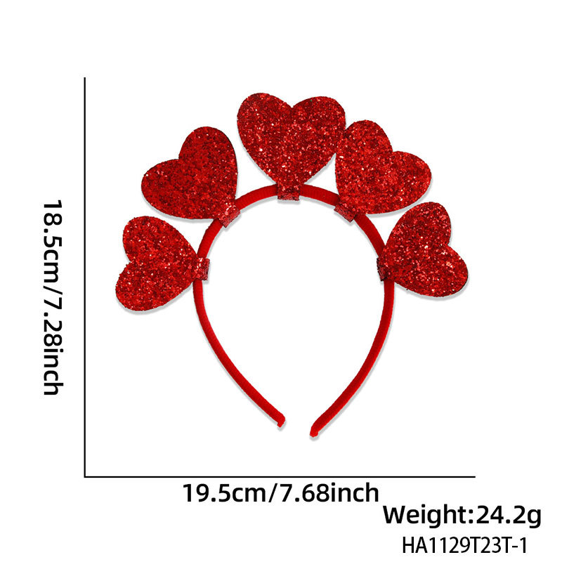Diadema con forma de corazón para el Día de San Valentín, accesorios para el cabello de boda, diadema con horquilla para el Día de San Valentín, pendientes para el Día de San Valentín