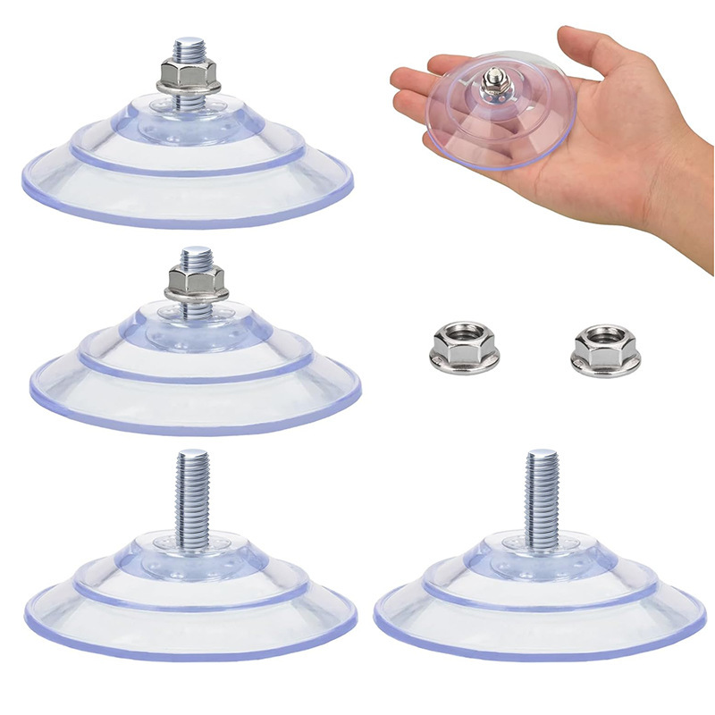 Lifter cross-border transparent PVC glass strong suction cup thickened M8 nut adsorption fixed storage traceless universal