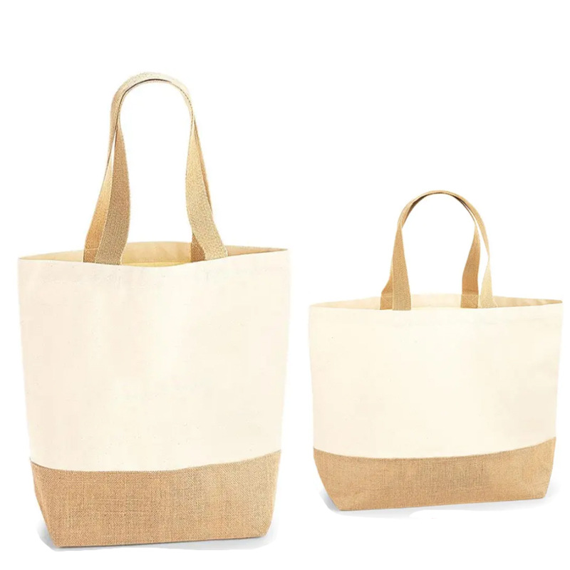 Comercio exterior impresa LOGO tela de mano algodón estilo de empalme tela bolsa de compras nueva bolsa de almacenamiento de viento simple