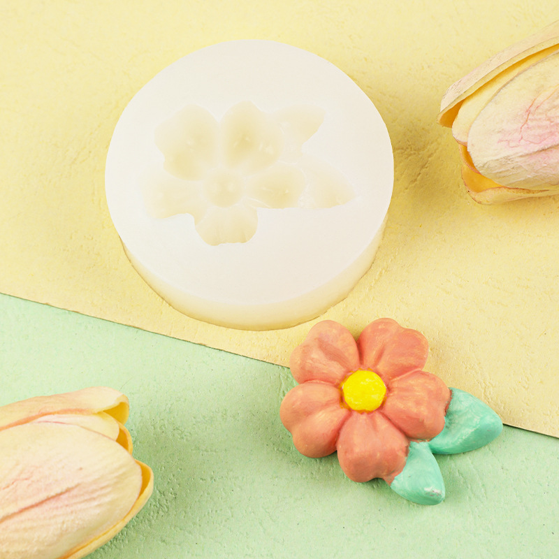 Aromaterapia fragante piedra tridimensional flor decoración pastel decoración yeso chocolate fondant epoxi molde de silicona