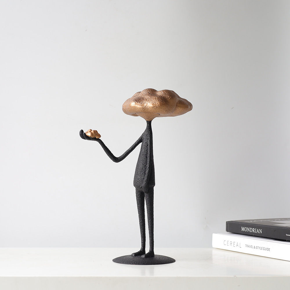 Modern abstract cast iron figure small sculpture office home TV…
