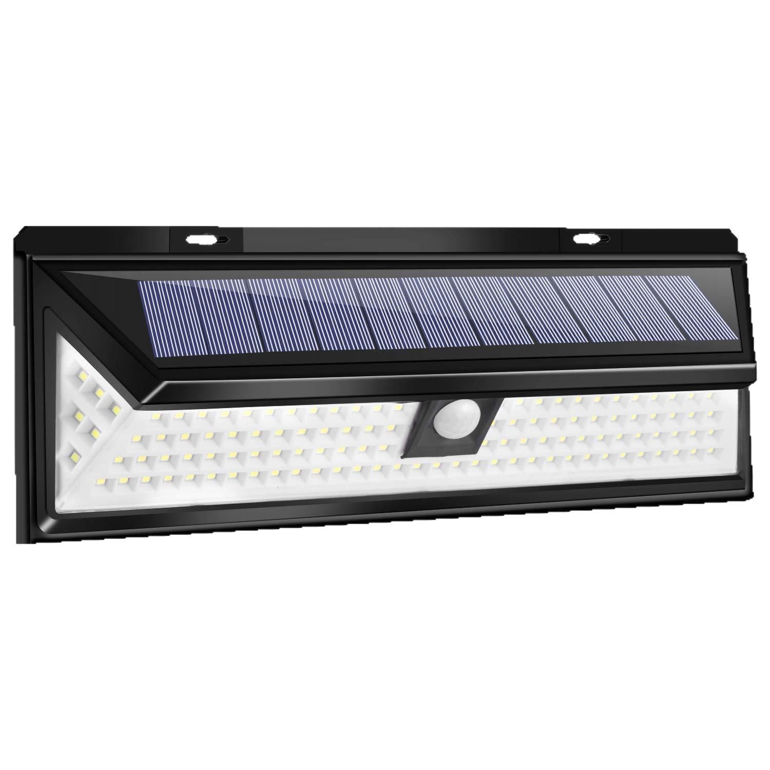 Lámpara de pared solar, sensor de cuerpo humano al aire libre, iluminación de alta potencia, luz nocturna impermeable, luz de jardín de alto brillo, iluminación automática