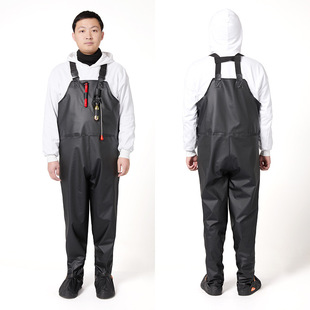 Rain Pants Fishing Pants Waterproof Leather Fork Half-Body One-Piece Water Pants Men's Fishing Pants Thickened One-Piece Water Pants Wholesale