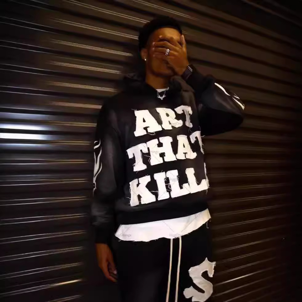 Men's Clothing trendy Gothic original edge patchwork hoodie Y2K street hip hop Harajuku top_voghion.com