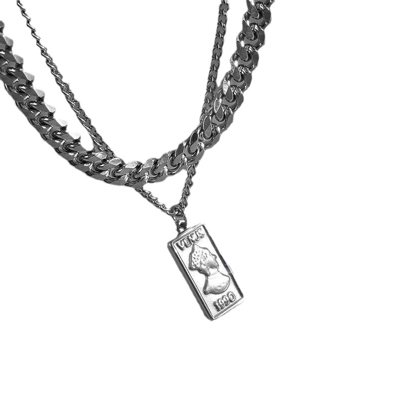 Double Layer Cuban Link Necklace For Men And Women Minimalist_voghion.com