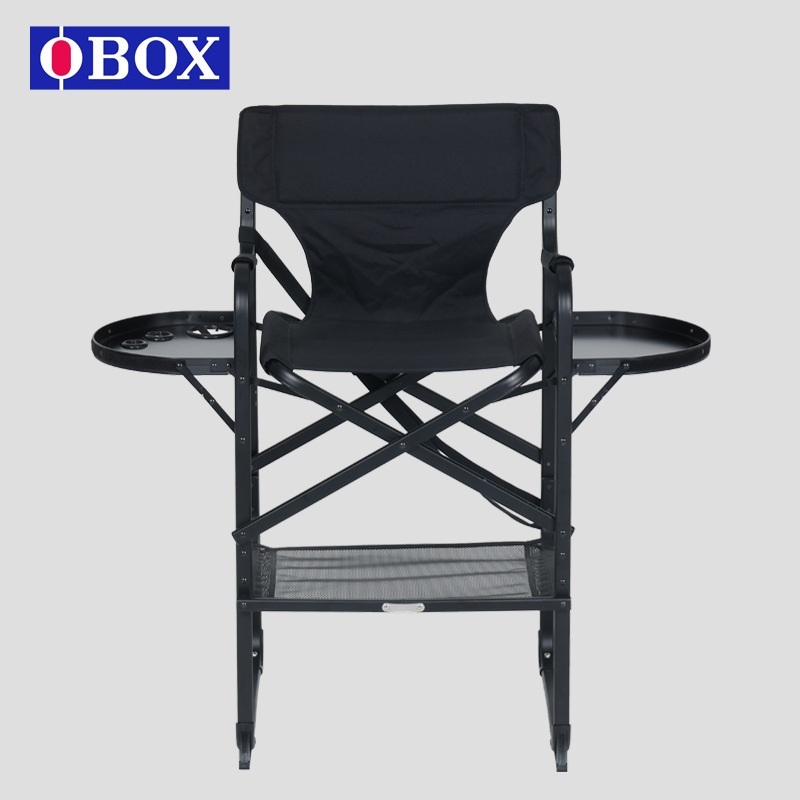 Silla de maquillaje de aleación de aluminio plegable portátil silla de maquillaje de talón silla de bar silla de belleza silla alta transfronteriza