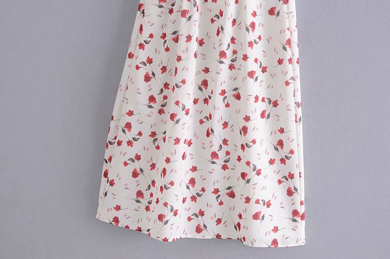 retro print slim-fit suspender dress NSAM26346