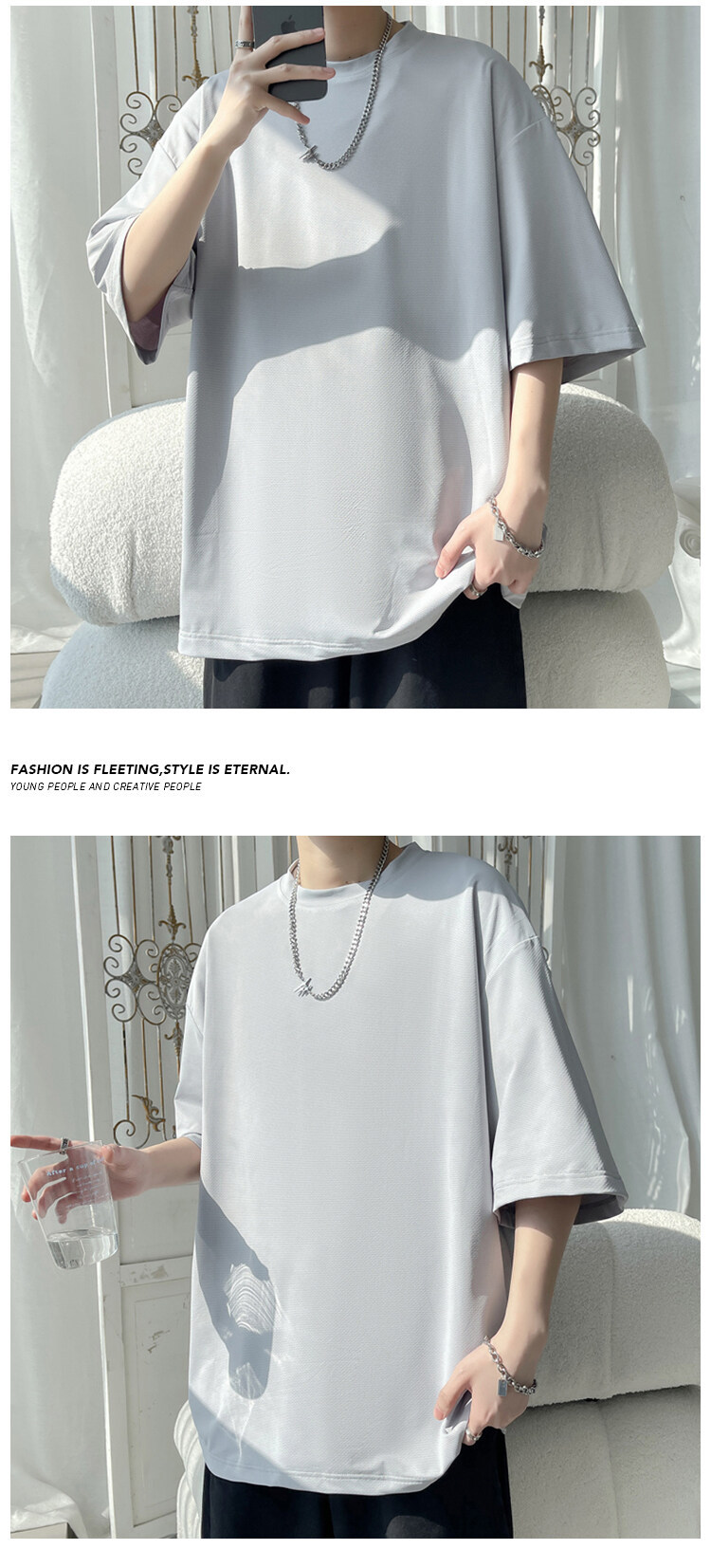 American Style Men’s Casual T-shirt Versatile Loose Quick Dry_voghion.com