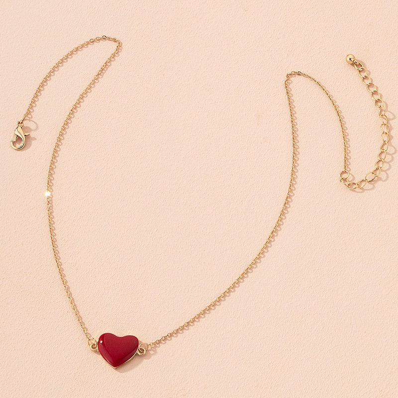 Fashion Alloy Red Heart Necklace display picture 3