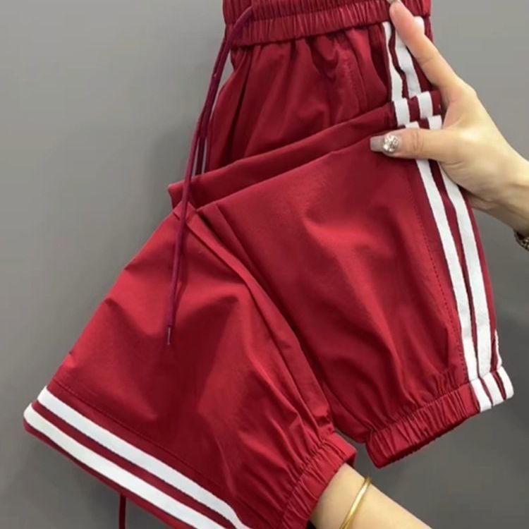 大きいサイズの薄いアイスシルクハーレムパンツ女性の夏薄い緩い痩身カジュアルレギンス9点速乾性スポーツパンツ|undefined