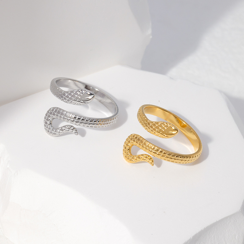 Fashion Snake Stainless Steel Plating Open Ring