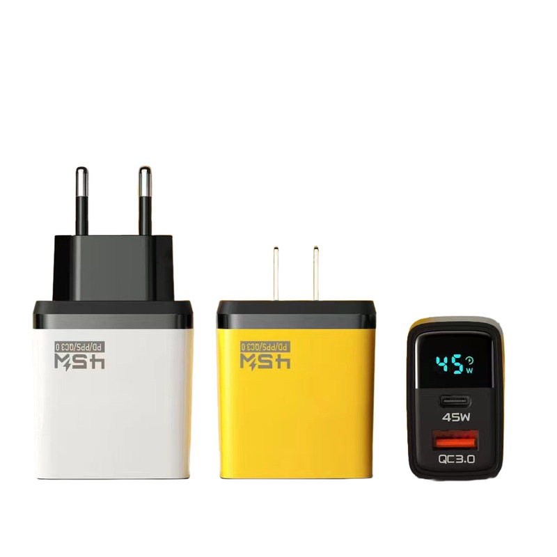 PD45W数显usb+typec双口快充充电器QC3.0手机通用旅行电源充电头|undefined