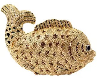 BL028 bolsas de diamante de peces dorados, bolsas de cena de cristal metálicas, bolsas de mano de diamantes, bolsas de mano de mujer amarillas