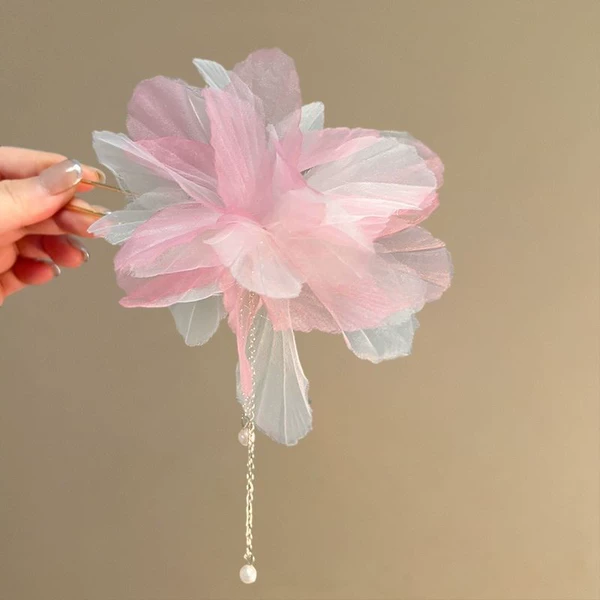 Lotus powder leaf butterfly hairpin