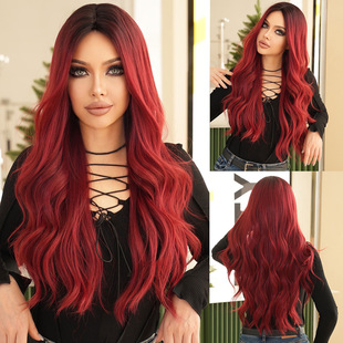 ���Q�W��Ůʿ�ٰlõ��t�L���l���˻��w�C���^��Ombre Red Wigs