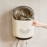 Держатель для палочек для еды, клетка для палочек для еды, кухонная полка для хранения без сверления, ведро для хранения ложек, пластиковый настенный ящик для хранения сливных палочек для еды.