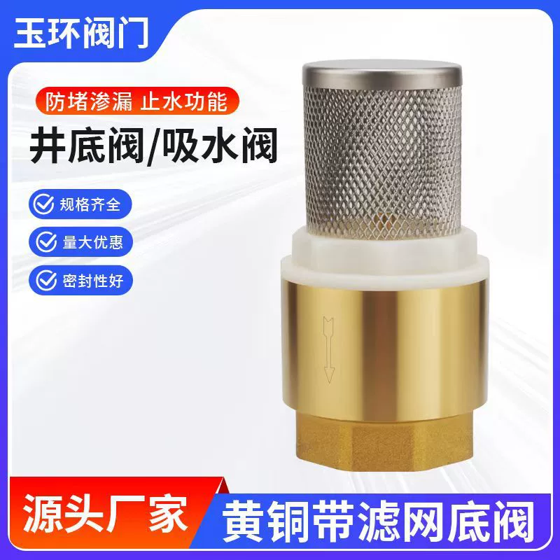 Обратный клапан с сетчатым медным сердечником, 6-точечная внутренняя резьба, донный клапан, пружинный обратный клапан для защиты от обратного потока воды, подходит для среднего давления.