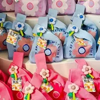 Вязаная льняная сумка на запястье и через плечо, усиленная, с цветочной аппликацией, разноцветные варианты