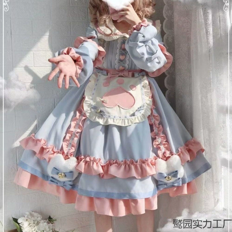Платье, длинный рукав, юбка, стиль Lolita