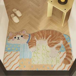 可爱小猫地垫入户门垫耐脏易打理玄关脚垫pvc丝圈地垫可裁剪定制