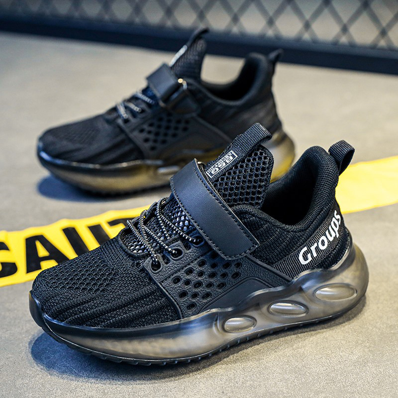 Nieuwe Little White Sports Mesh Ademende Basketbalschoenen voor Jongens Lente 2023, Midden en Groot_voghion.com