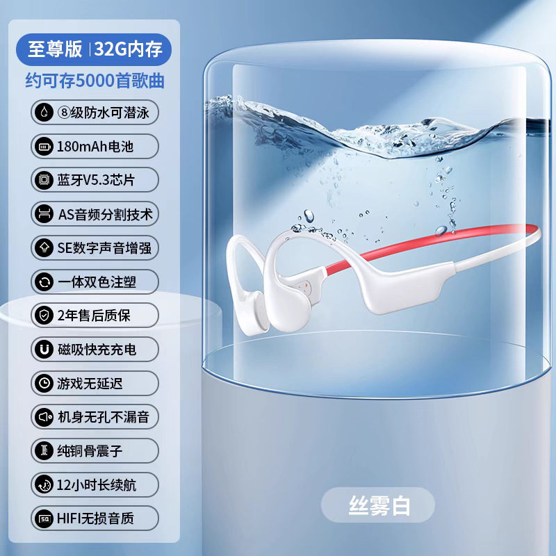 骨传导蓝牙耳机跑步专用不入耳挂耳式新款游泳无线运动头戴式高端|undefined