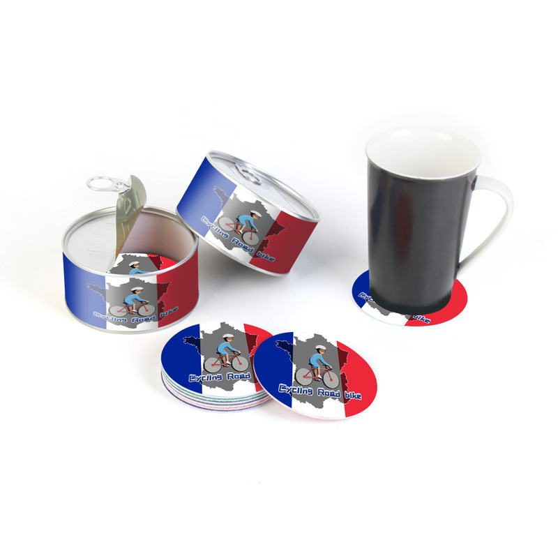 France 2024 sports events peripheral gifts creative advertising small gifts thermal transfer felt printing coaster France 2024 sports events peripheral gifts creative advertising small gifts thermal transfer felt printing coaster