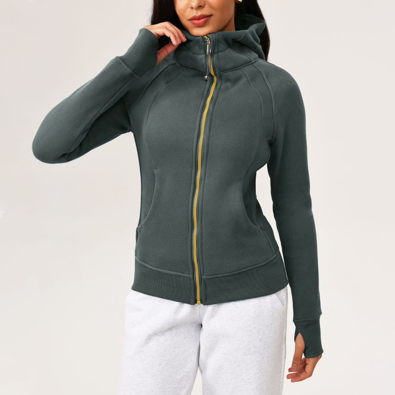 2025 primavera y verano ocio invierno encapuchado LULU chaqueta de yoga con chaqueta deportiva cálida al aire libre image 2