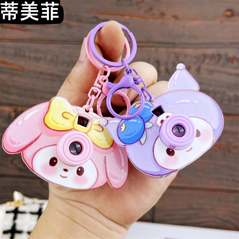 Cartoon Sanrio Acrylic Projection Camera Necklace Creative Exquisite Kuromi Claw Machine Small Pendant Cute for Girls